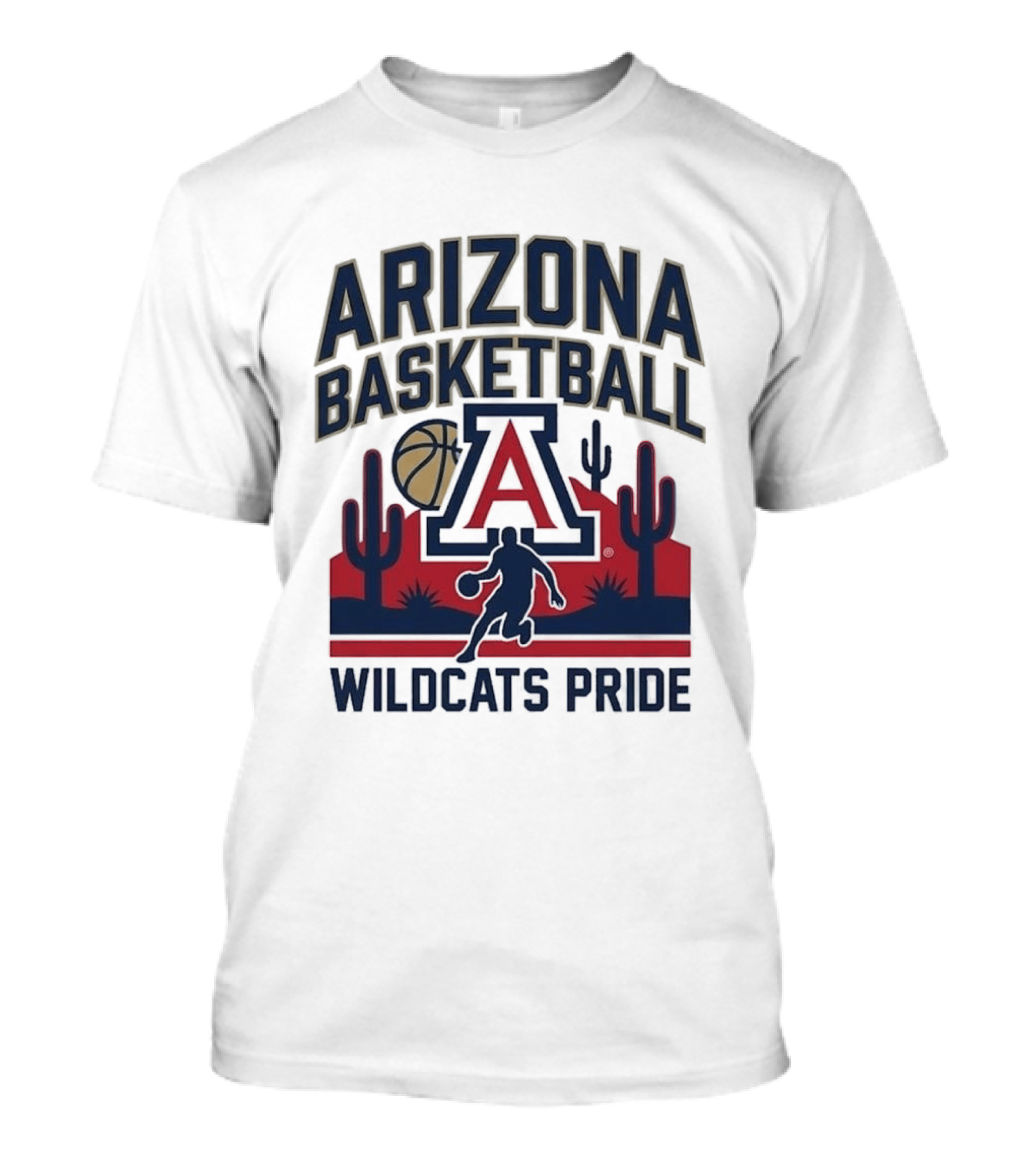 Arizona Wildcats Basketball Pride Cactus And Player T-Shirt