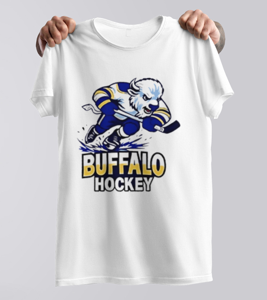 Buffalo Hockey Charging Bison Dynamic Action Sports Team Gear T-Shirt