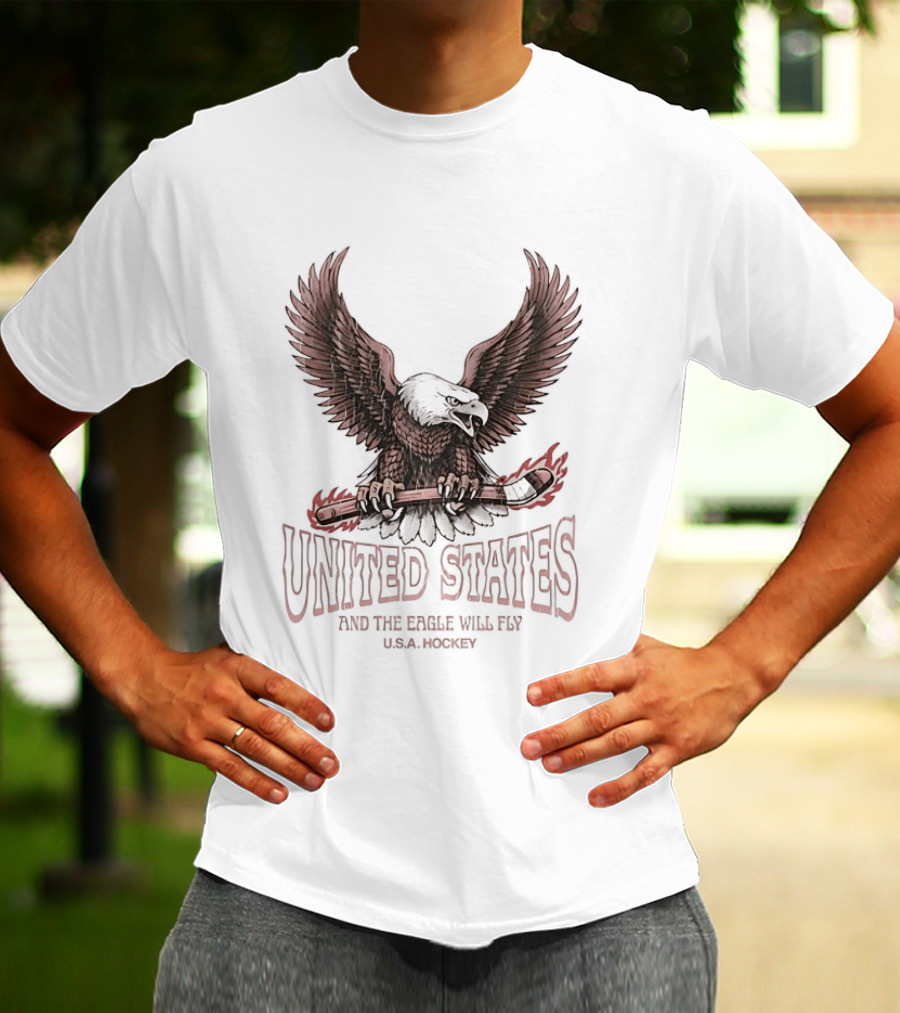 United States Free Bird Hockey And The Eagle Will Fly T-Shirt