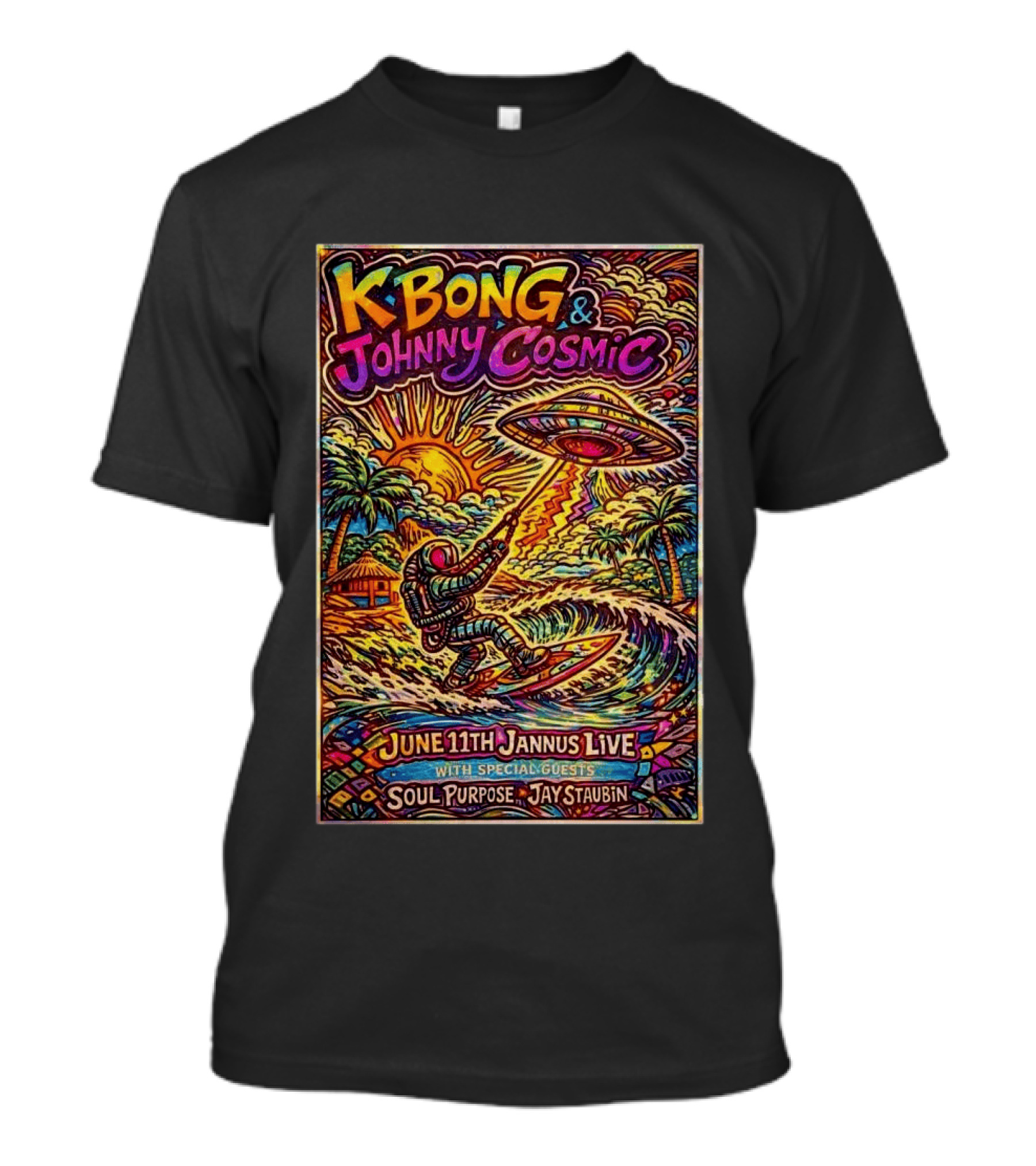 KBong And Johnny Cosmic June 11th Jannus Live St Petersburg FL With Special Guests Soul Purpose Jay Staubin T-Shirt
