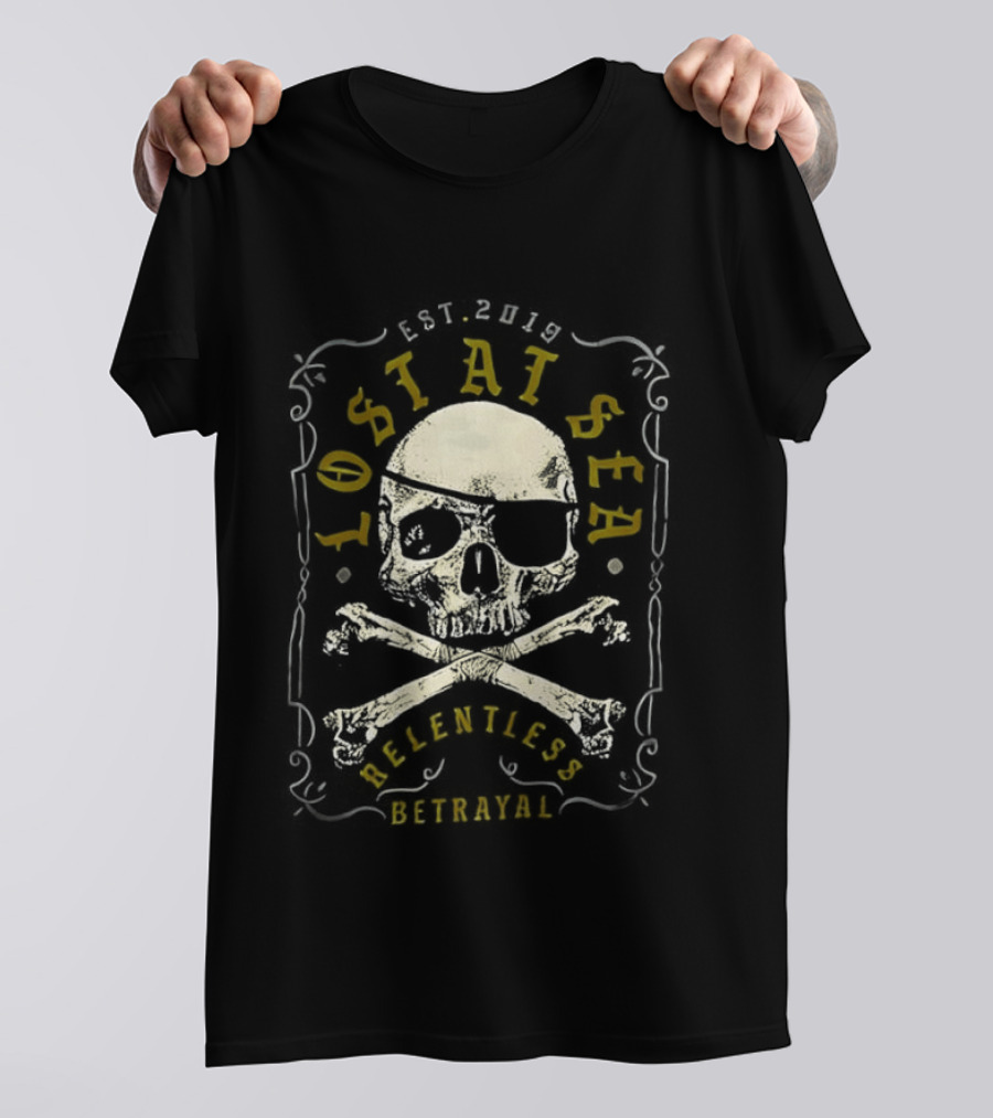 Lost At Sea Skilled Sailor Skull Crossbones Est 2019 T-Shirt