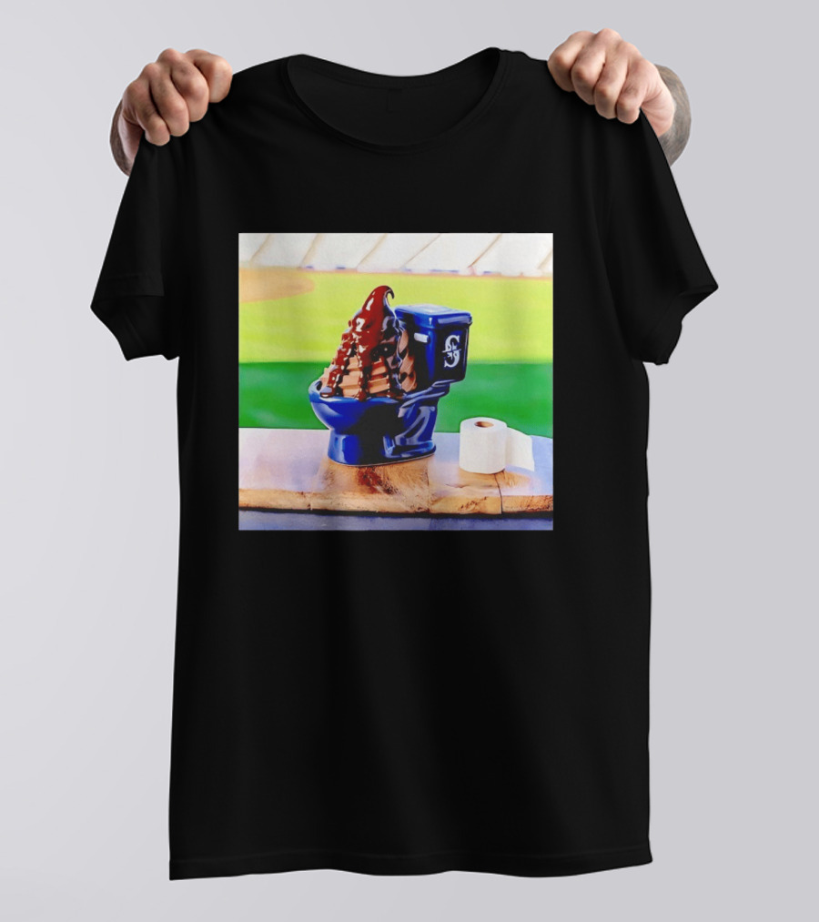 Mariners Big Dumper Sundae Chocolate Ice Cream Toilet Stadium T-Shirt