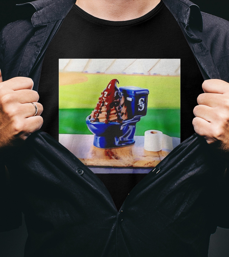 Mariners Big Dumper Sundae Chocolate Ice Cream Toilet Stadium T-Shirt