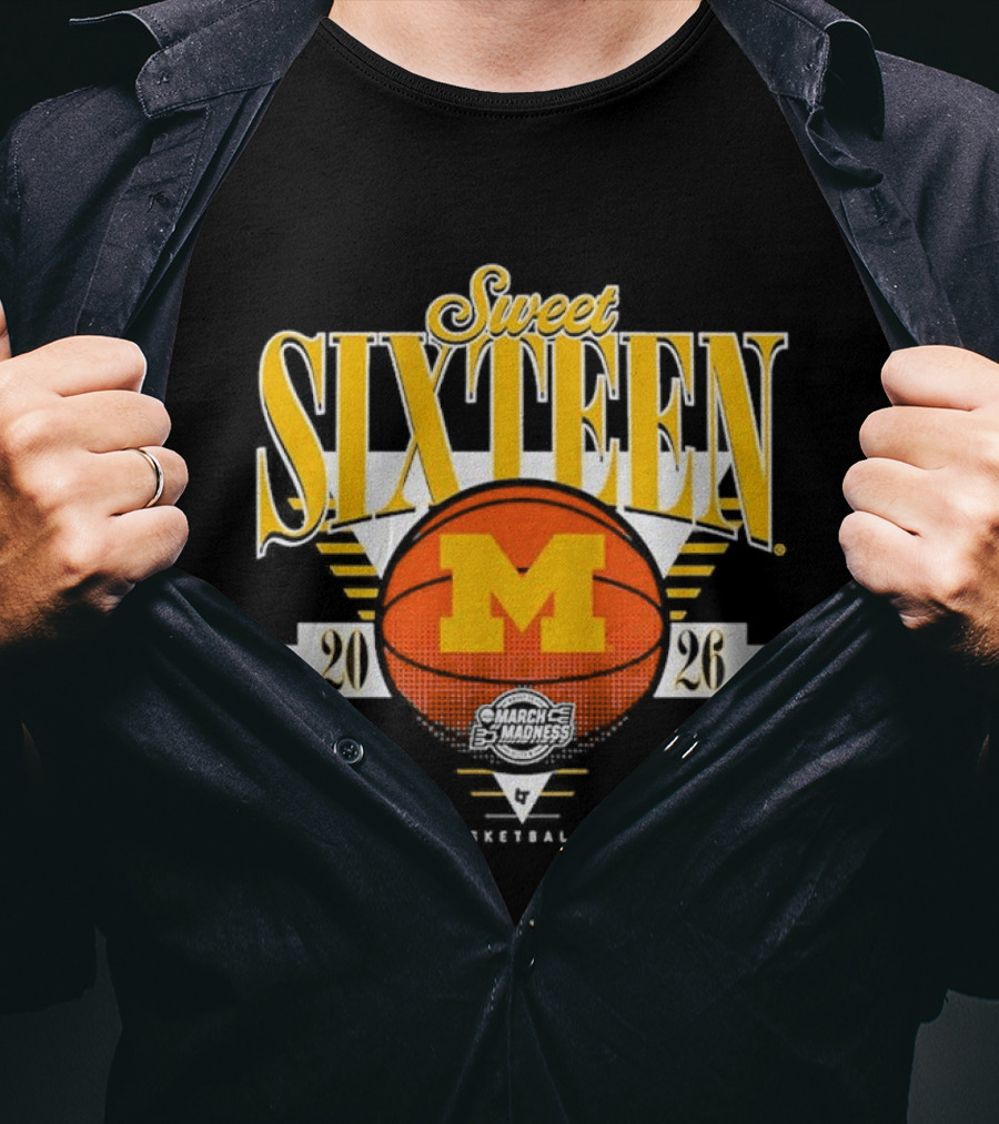 Michigan Sweet Sixteen MBB 2026 NCAA Tournament Basketball Championship T-Shirt