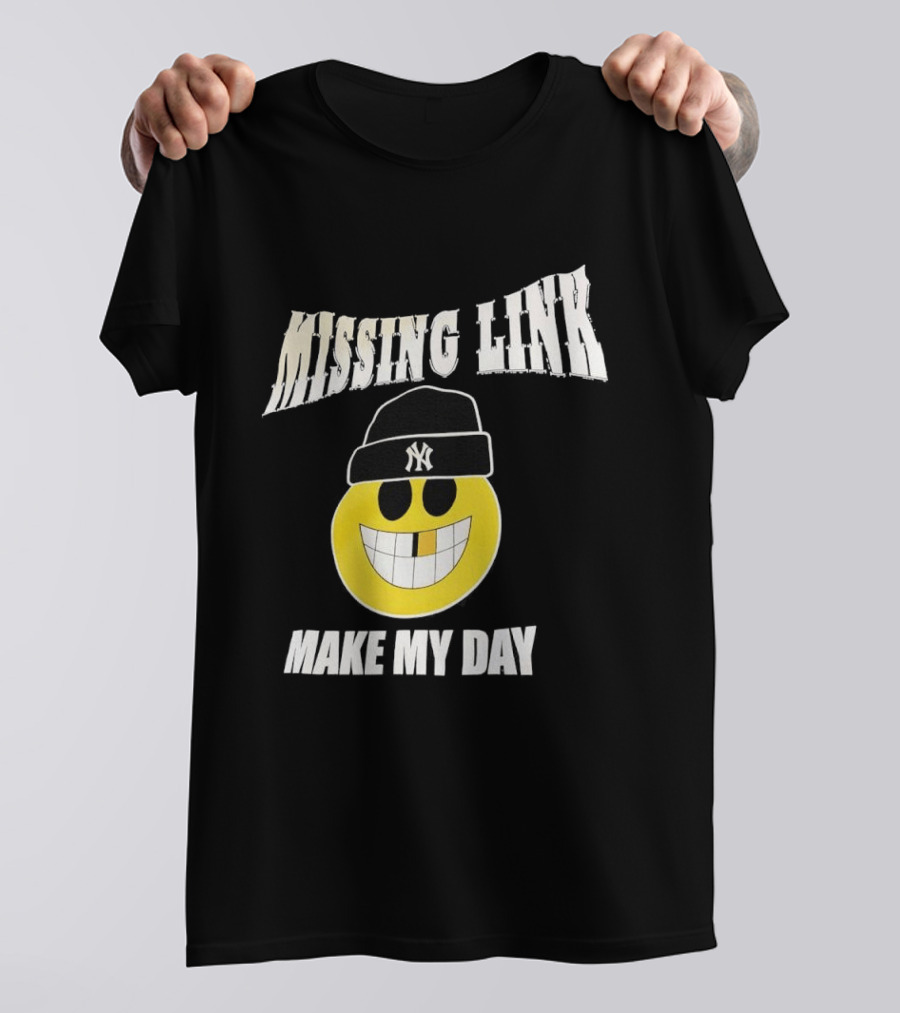 New York Yankees Missing Link Make My Day Smiley Face T-Shirt