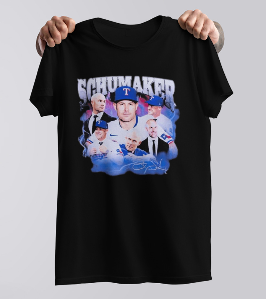 Rangers Schumaker Montage Baseball T-Shirt