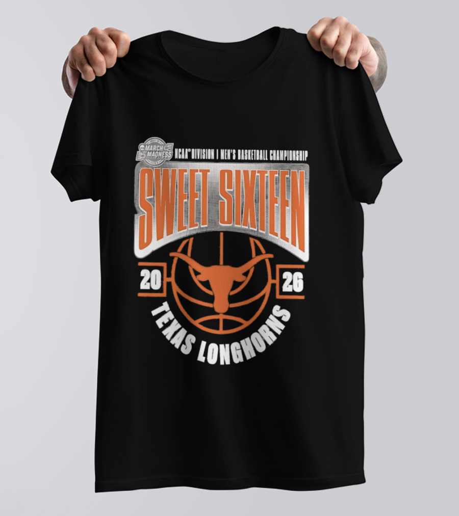 Texas Longhorns 2026 NCAA Men's Basketball Championship Sweet Sixteen T-Shirt