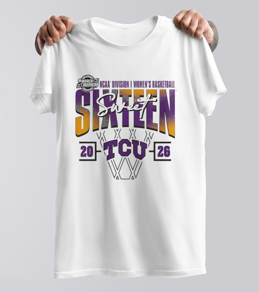 TCU Horned Frogs 2026 NCAA Division I Women's Basketball March Madness Sweet Sixteen T-Shirt