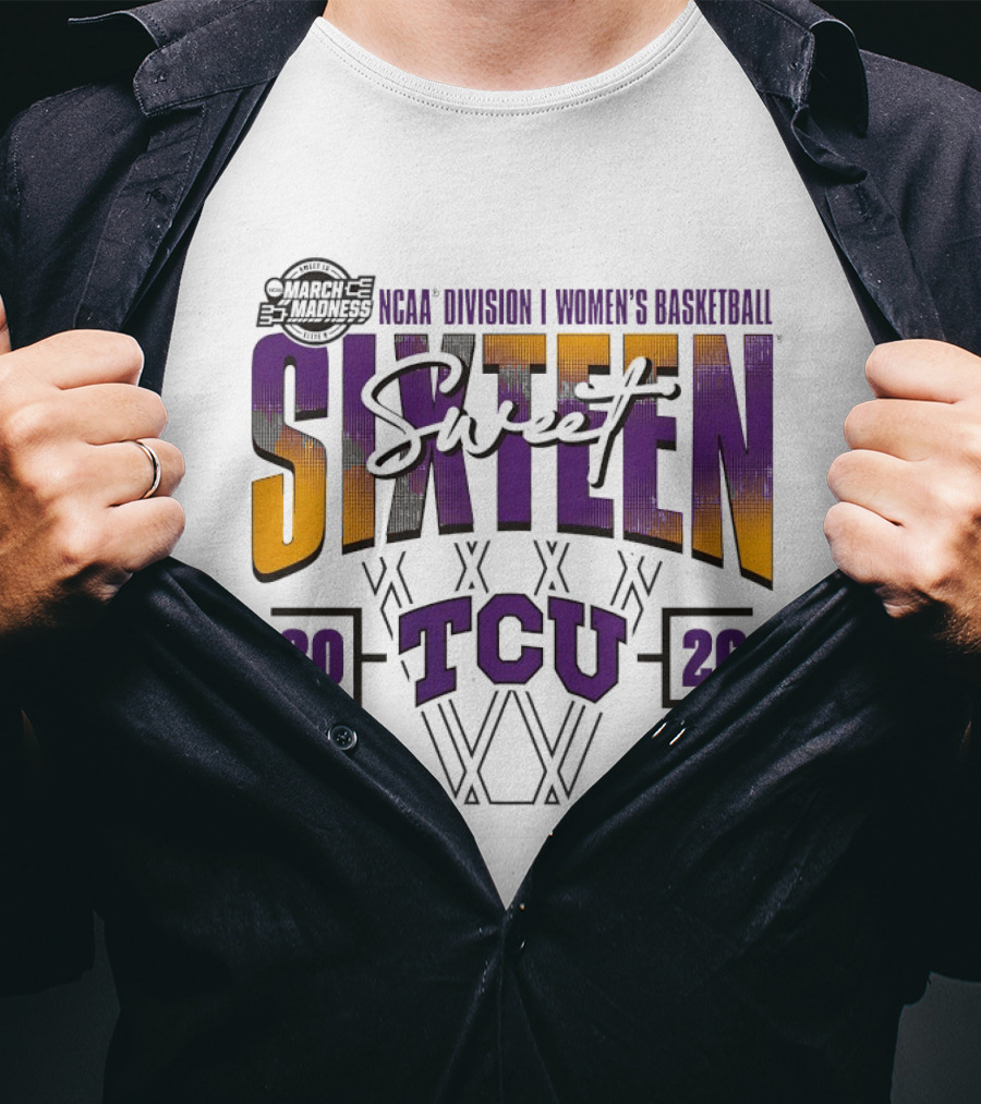 TCU Horned Frogs 2026 NCAA Division I Women's Basketball March Madness Sweet Sixteen T-Shirt
