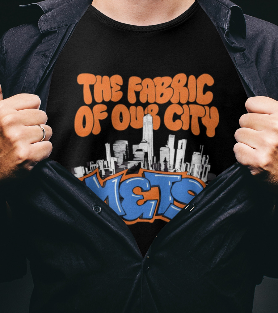 The Fabric Of Our City Mets New York Skyline Graffiti T-Shirt