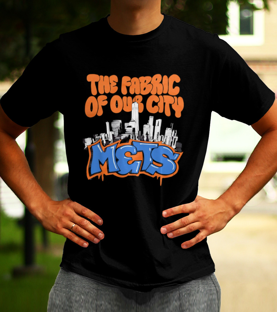The Fabric Of Our City Mets New York Skyline Graffiti T-Shirt