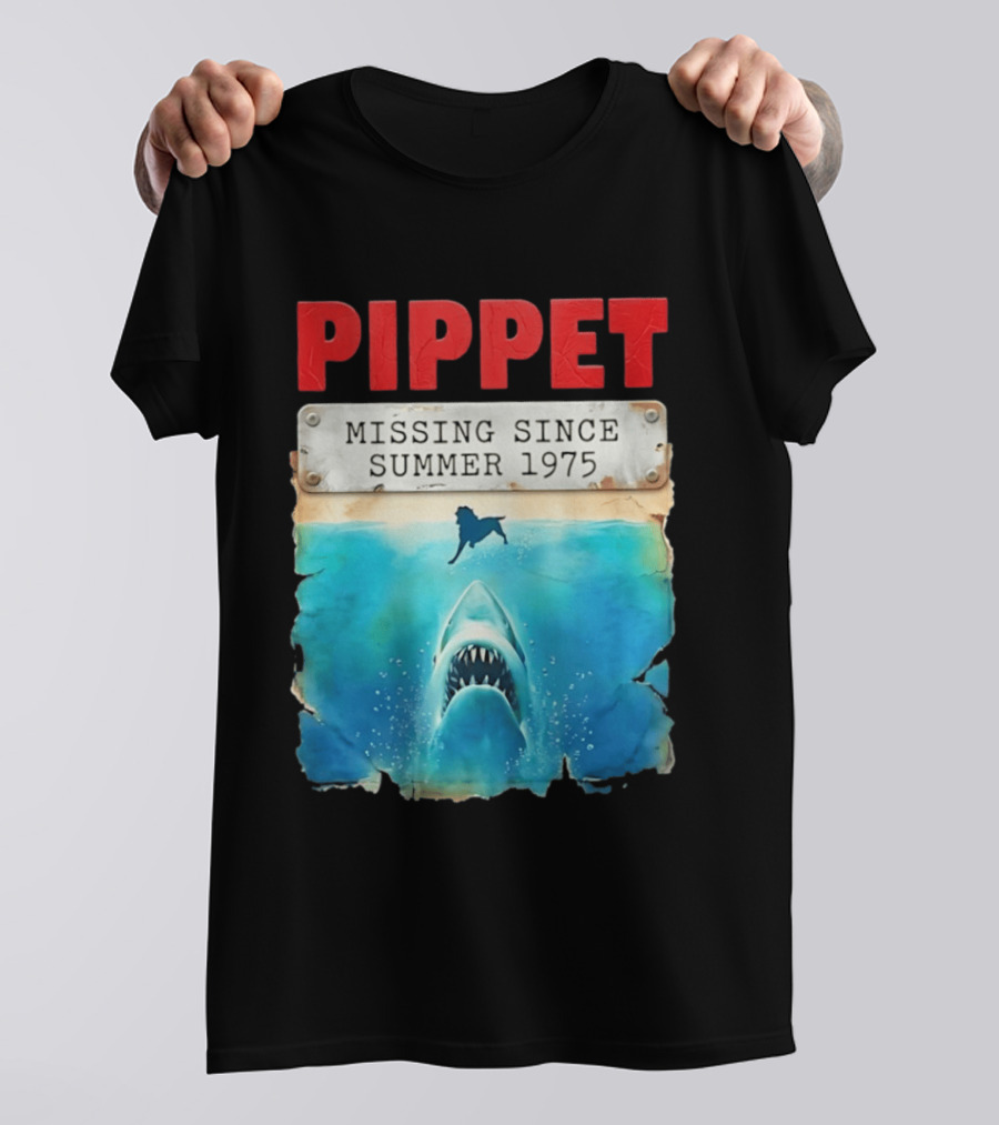 Pippet Missing Since Summer 1975 Shark Attack Scene T-Shirt