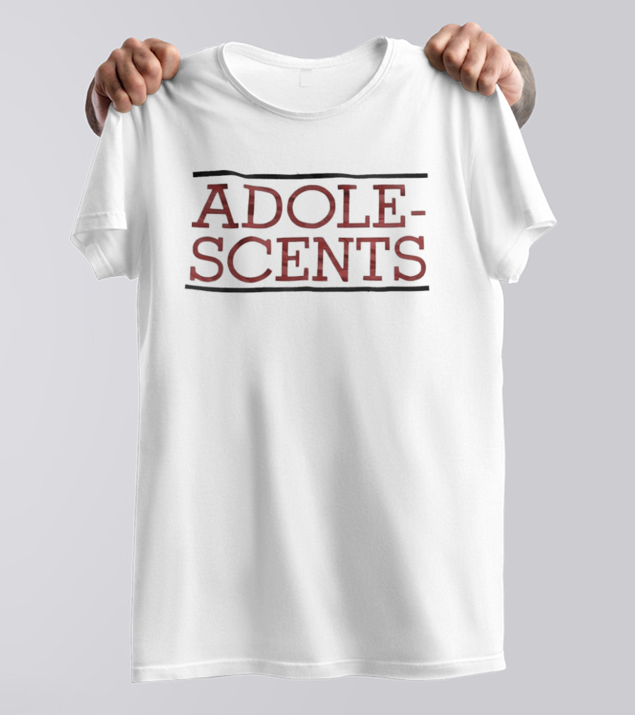 ADOLESCENTS Red Text Bold Font T-Shirt