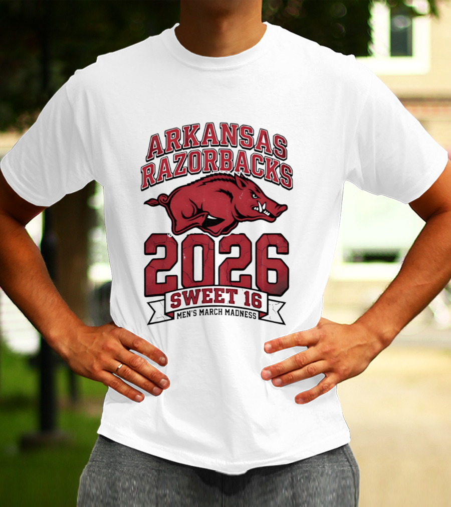 Arkansas Razorbacks 2026 Sweet 16 Men's March Madness T-Shirt