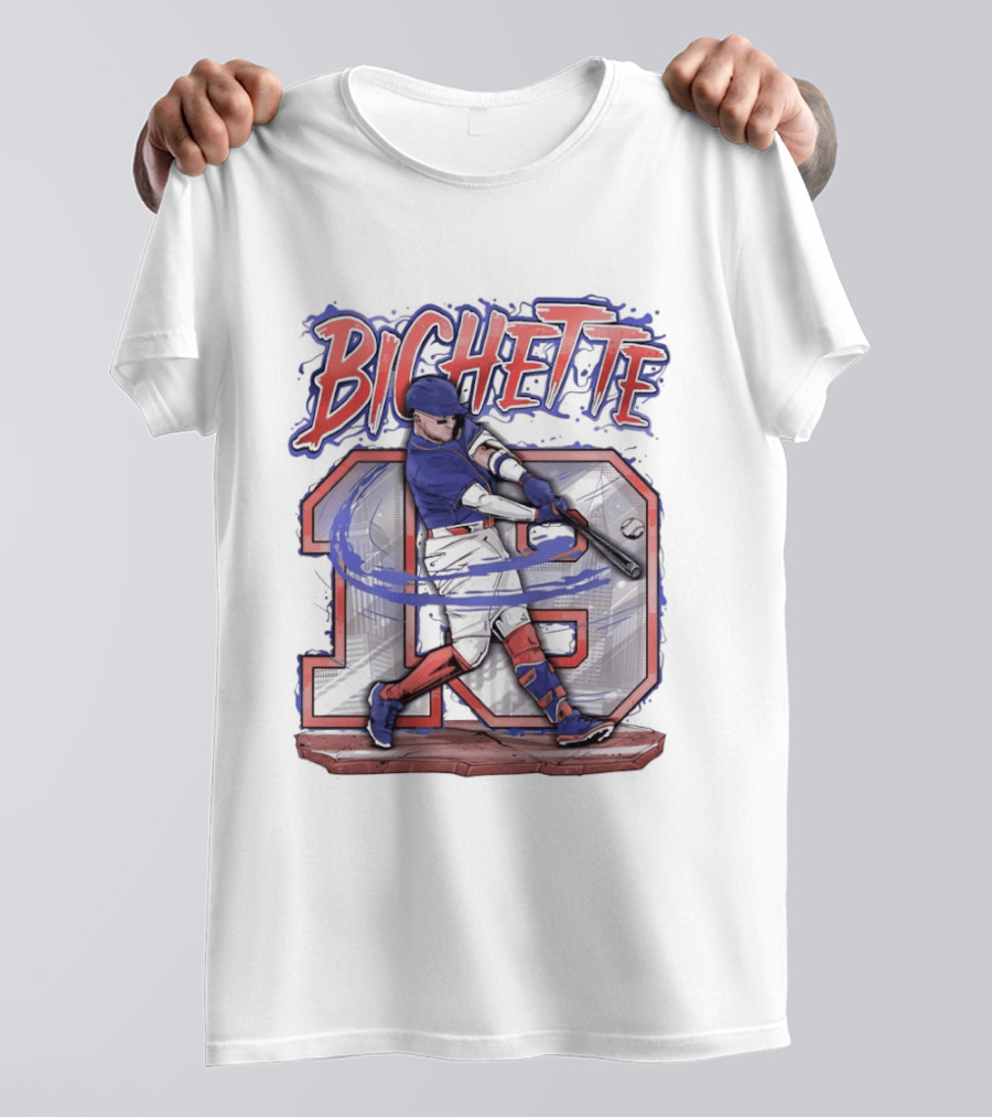 Bo Bichette 19 New York Mets Baseball 2026 City Skyline Blazing T-Shirt