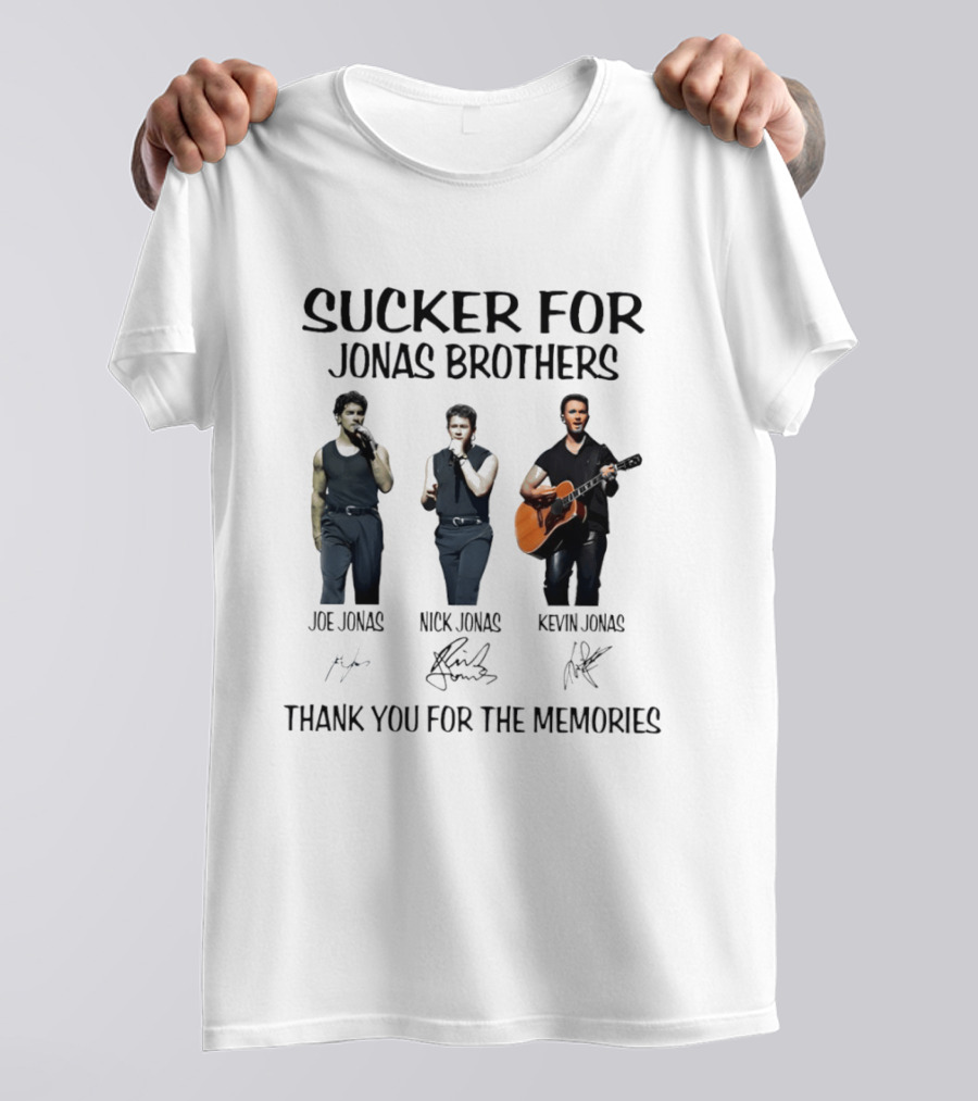 Joe Jonas Nick Jonas Kevin Jonas Sucker For Jonas Brothers Thank You For The Memories T-Shirt