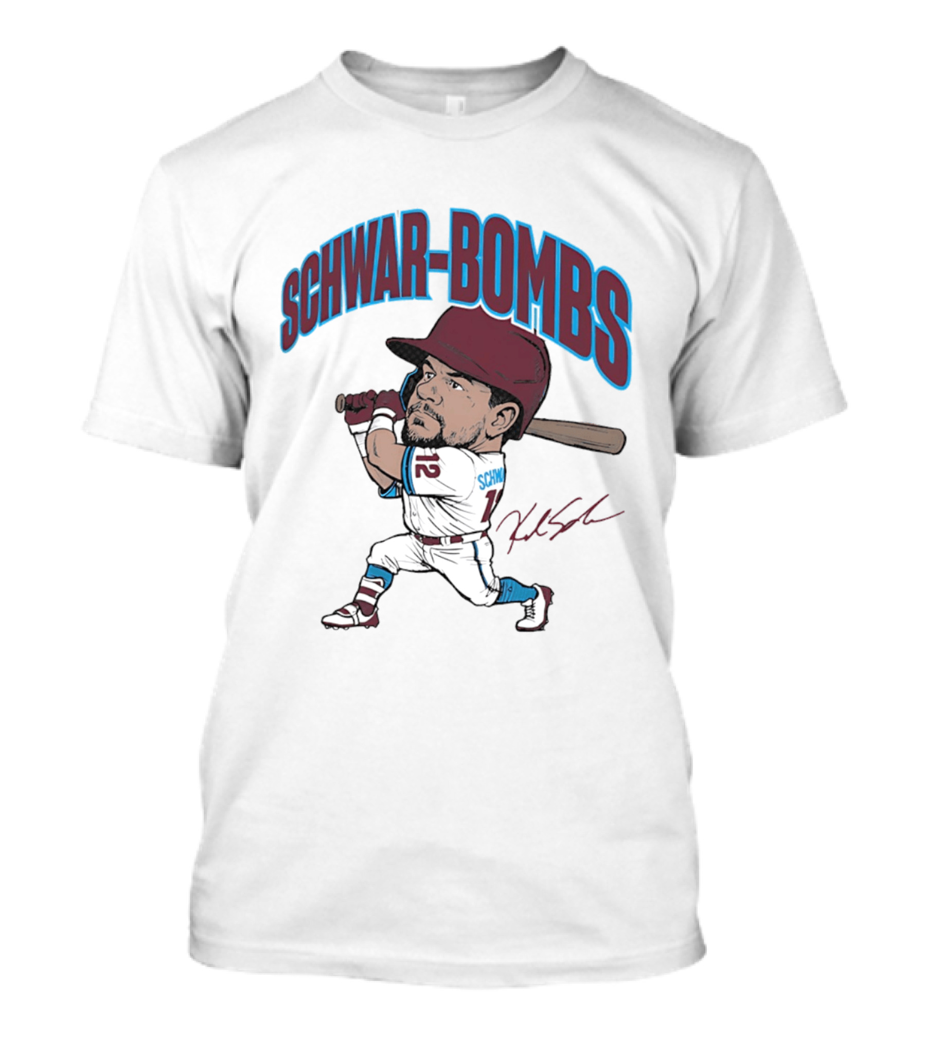 SchwarBombs Kyle Schwarber Philadelphia Phillies Caricature T-Shirt