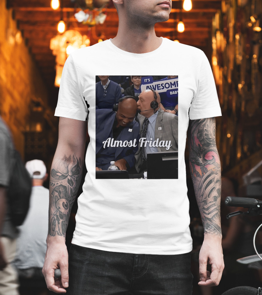 Dick Vitale Kissing Charles Barkley Almost Friday It's Awesome Baby T-Shirt