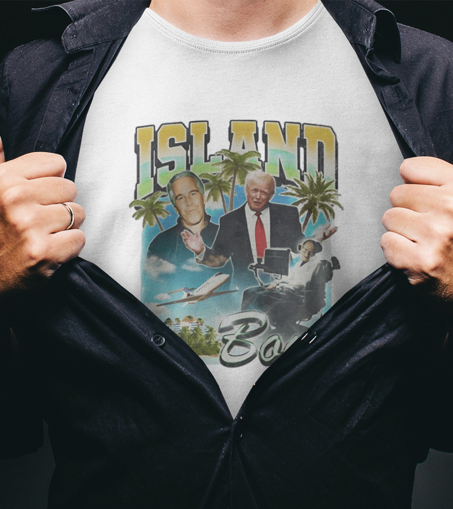 Donald Trump Jeffrey Epstein Island Boys Palm Trees Airplane T-Shirt