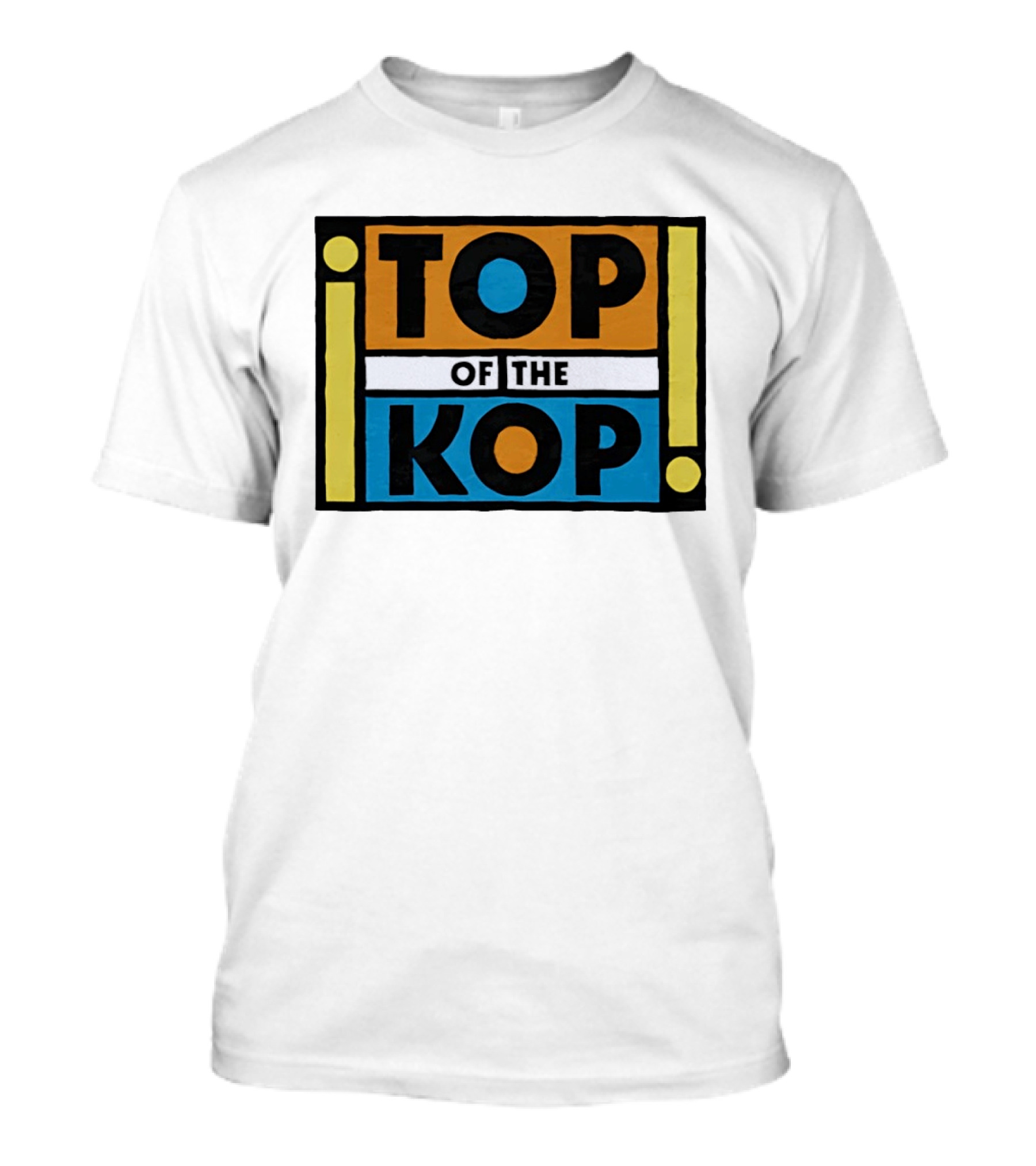 Top Of The Kop Block Lettering Bold Colorful Rectangles T-Shirt