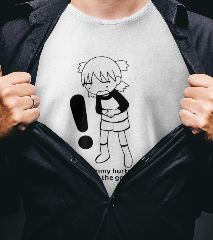 My Tummy Hurts And I'm Mad At The Government Exclamation Mark Girl Holding Stomach T-Shirt