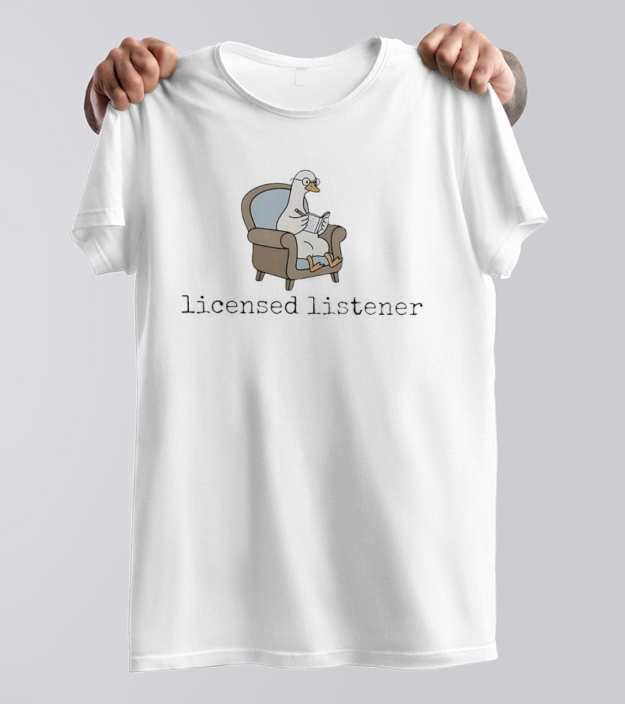 Goose Reading Book On Sofa Licensed Listener T-Shirt