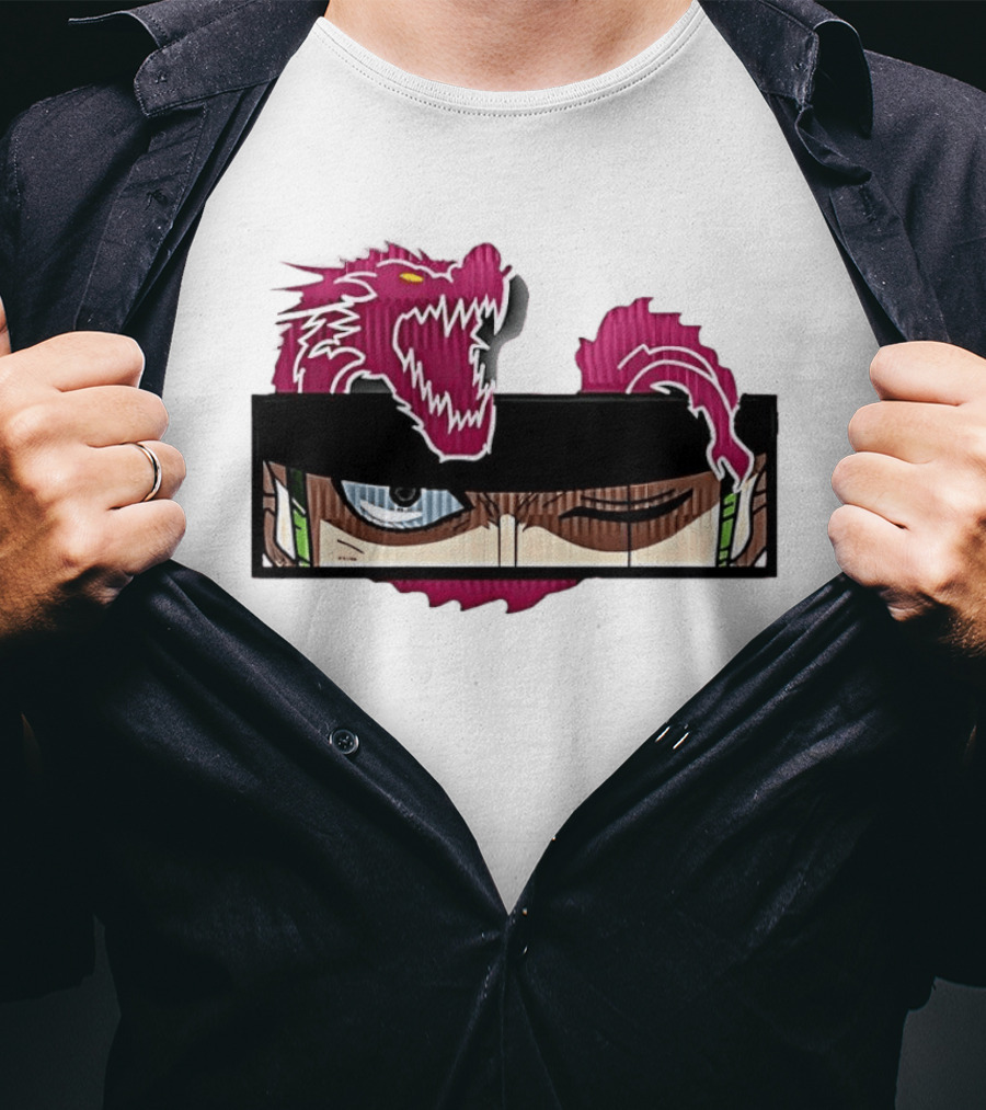 One Piece Roronoa Zoro Wano Purple Dragon Eyes Anime Manga T-Shirt