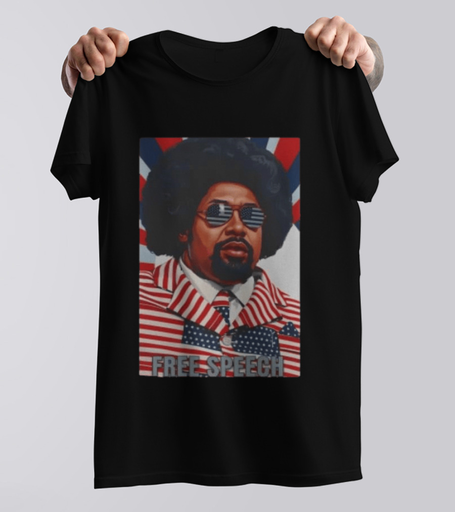 Aftoman Free Speech Patriotic Afro American Flag Suit T-Shirt
