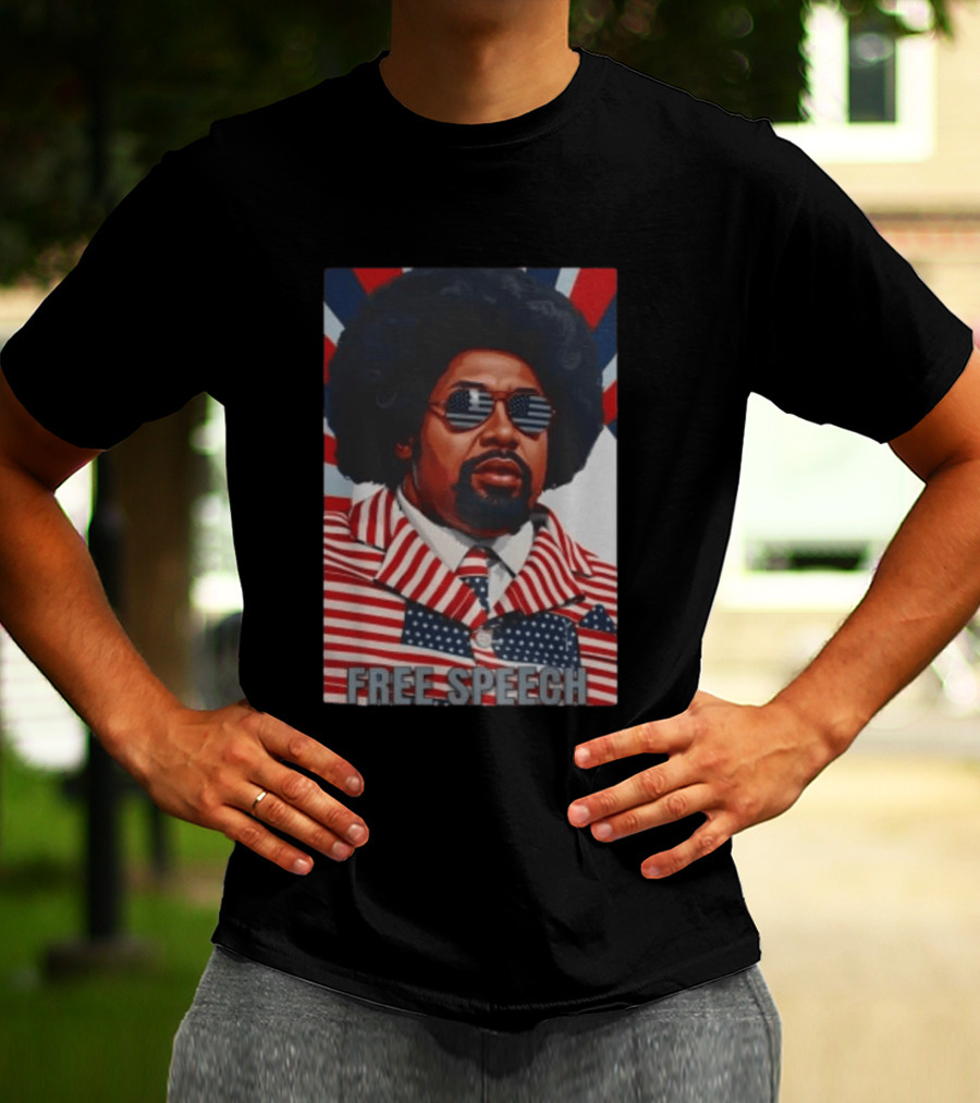 Aftoman Free Speech Patriotic Afro American Flag Suit T-Shirt