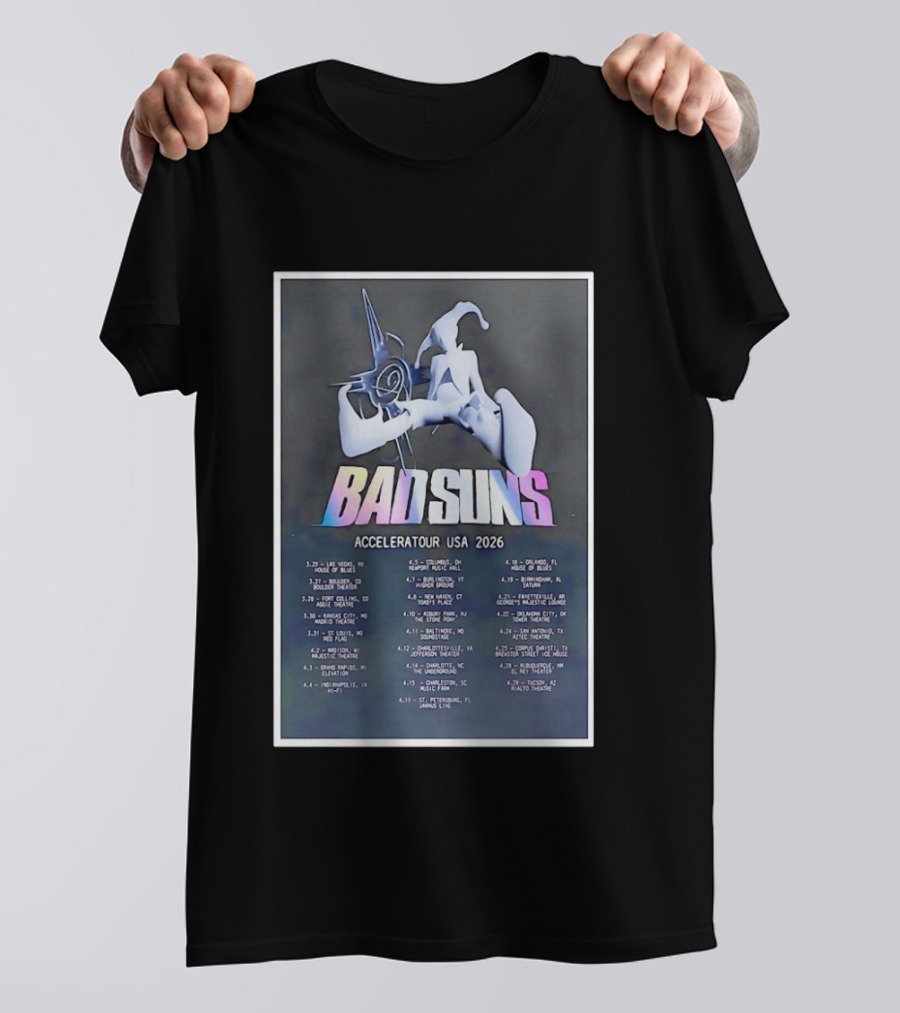 BAD SUNS Acceleratour USA 2026 Tour Dates T-Shirt