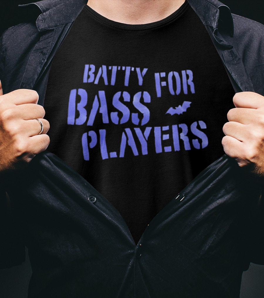 Batty For Bass Players Bat Icon Halloween T-Shirt
