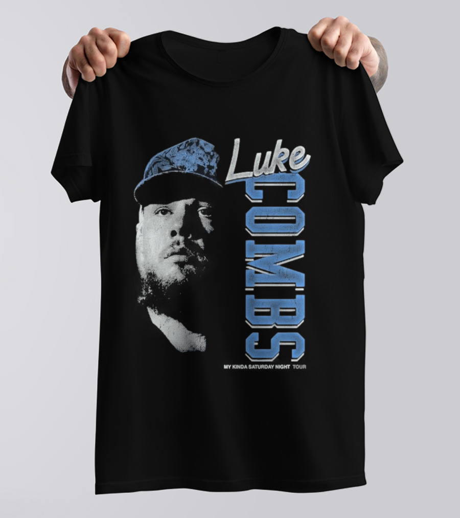 Luke Combs My Kinda Saturday Night Tour Hat And Bearded Face T-Shirt