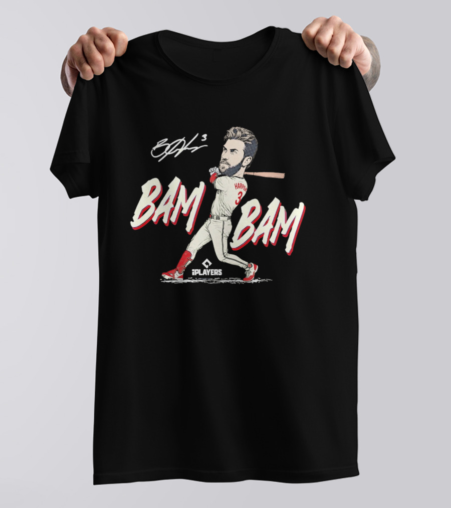 Bryce Harper Bam Bam Caricature Philadelphia Phillies Players Collection T-Shirt