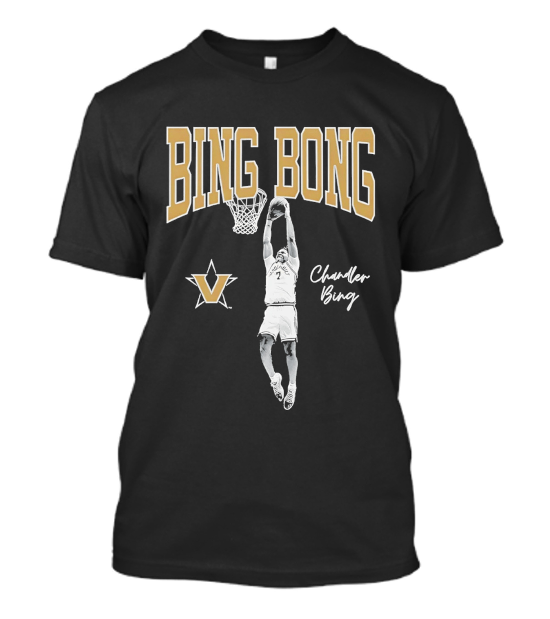 Chandler Bing Bong Vanderbilt Commodores Basketball Dunk T-Shirt