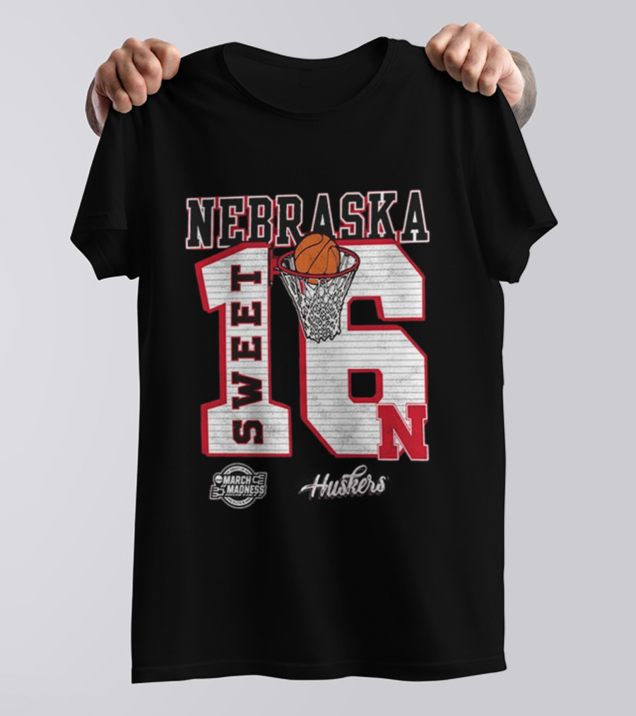 Nebraska Cornhuskers Basketball Sweet 16 March Madness 2026 T-Shirt