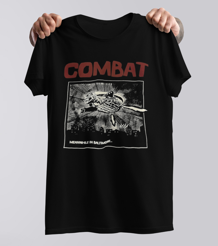 Combat Mean While In Baltimore Sunburst And Bird T-Shirt