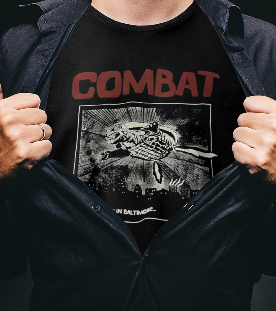 Combat Mean While In Baltimore Sunburst And Bird T-Shirt