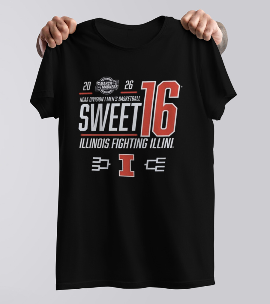 2026 NCAA Men's Basketball March Madness Sweet 16 Illinois Fighting Illini T-Shirt