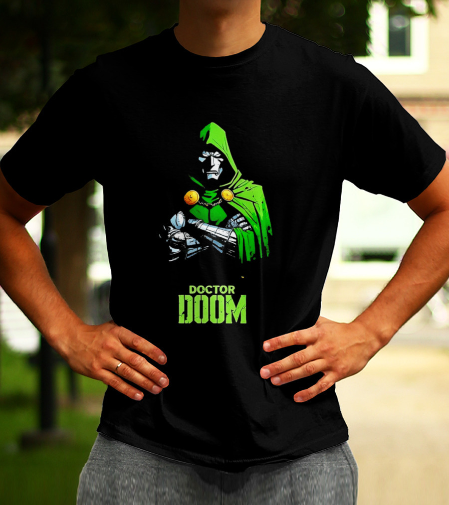 Doctor Doom Green Armor Crossed Arms Marvel T-Shirt
