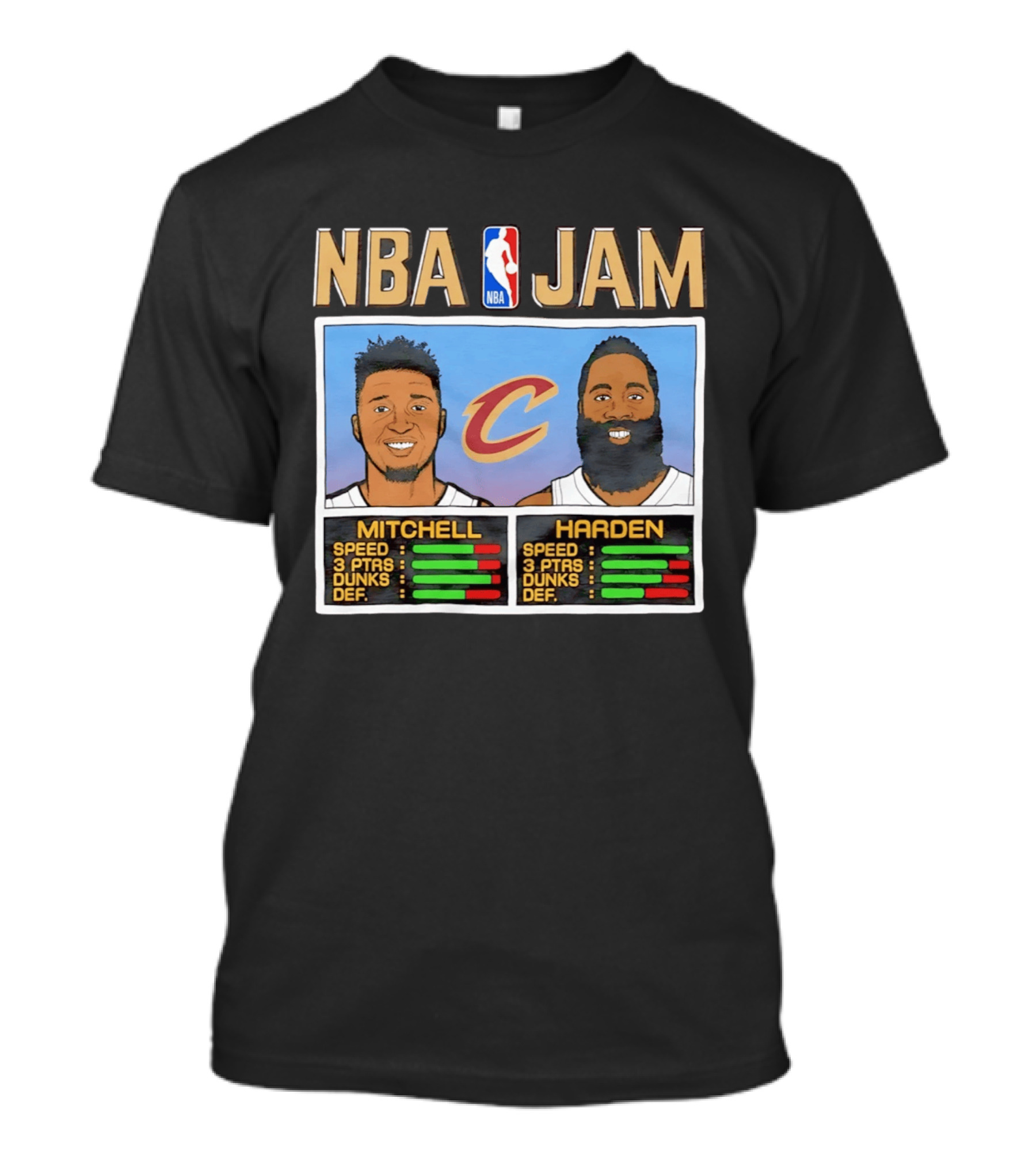 NBA Jam Cleveland Cavaliers Donovan Mitchell James Harden T-Shirt