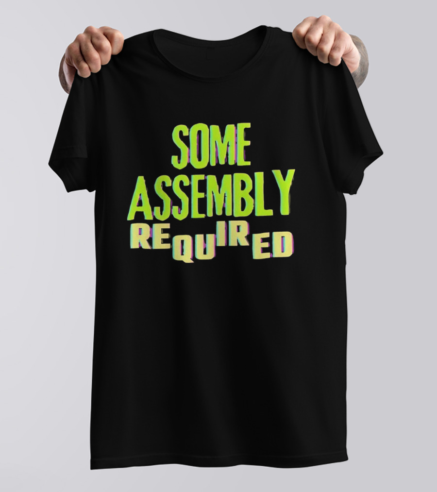 Some Assembly Required Block Style Multicolor T-Shirt