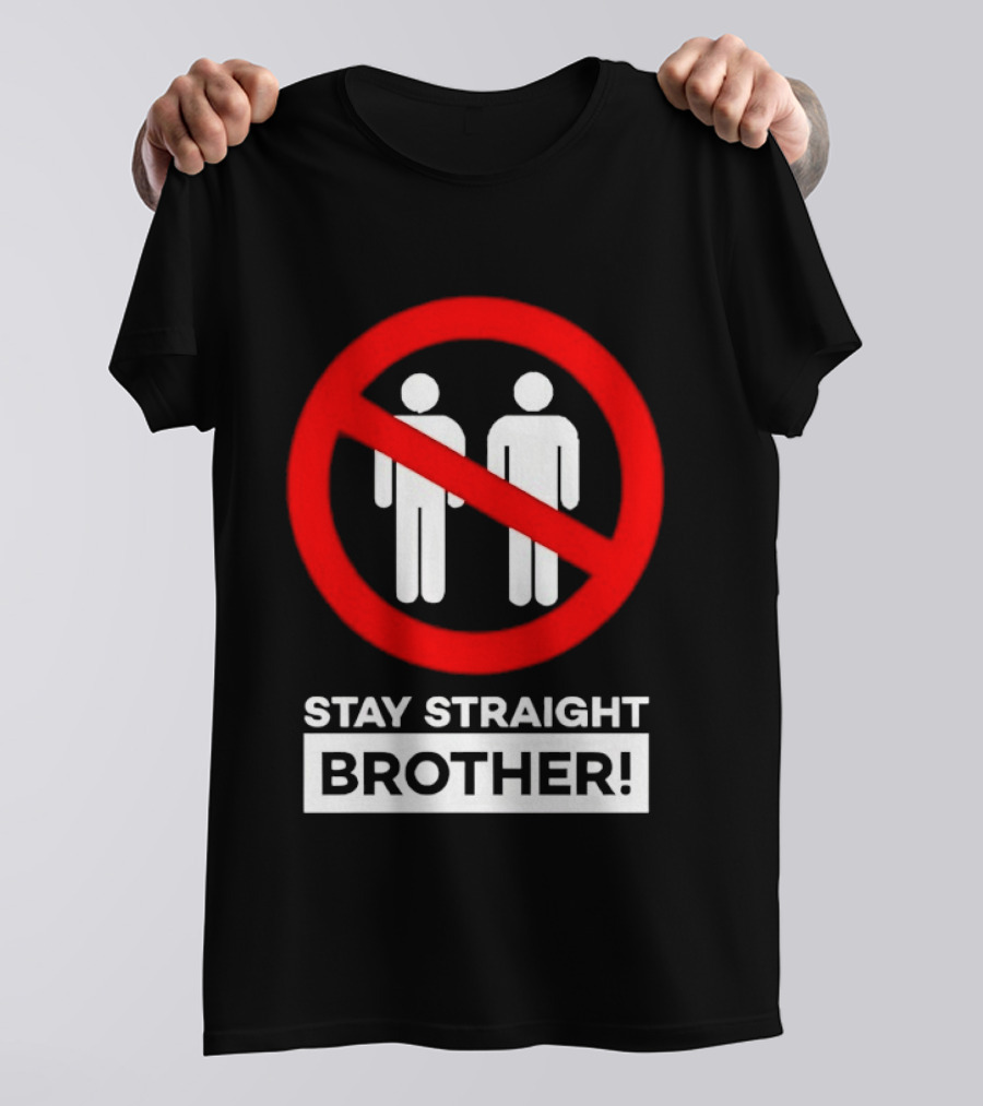 Stay Straight Brother Circle Cross Stencil T-Shirt