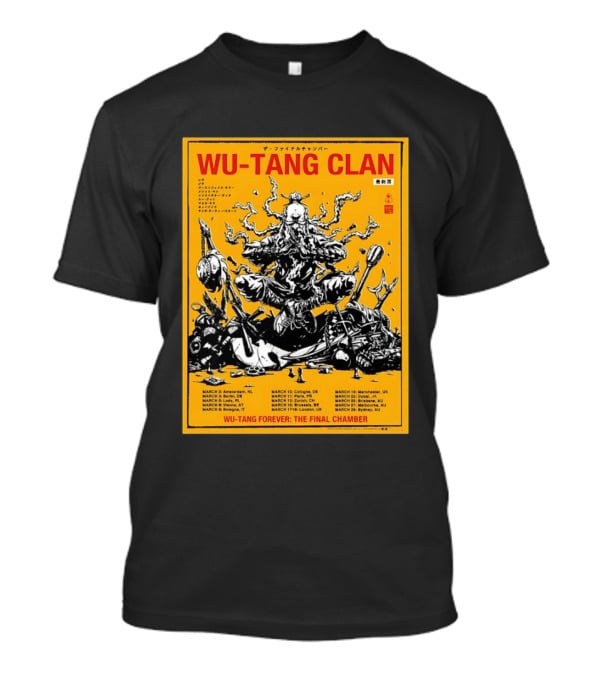 Wu Tang Clan 2026 Europe Tour Wu Tang Forever The Final Chamber Yellow T-Shirt