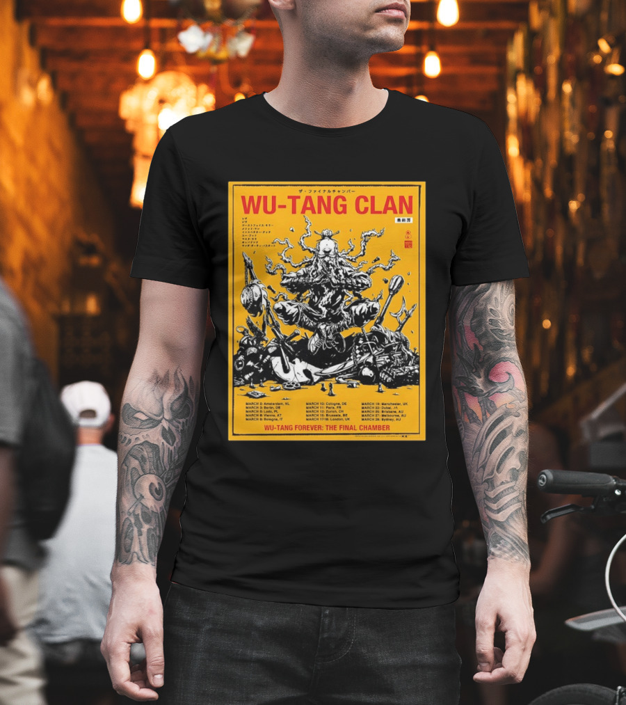 Wu Tang Clan 2026 Europe Tour Wu Tang Forever The Final Chamber Yellow T-Shirt