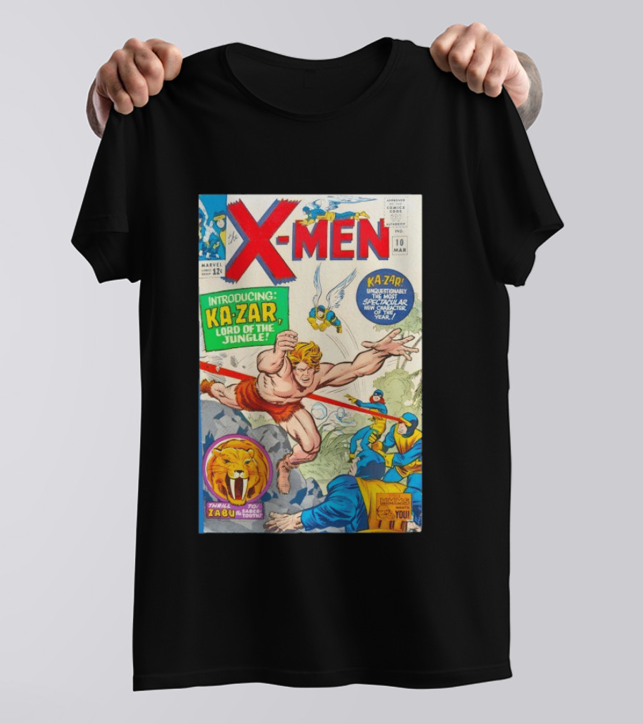 X Men 10 Introducing Ka Zar Lord Of The Jungle Marvel Comic Cover With Thrill To Zabu And Unquestionably The Most Spectacular New T-Shirt