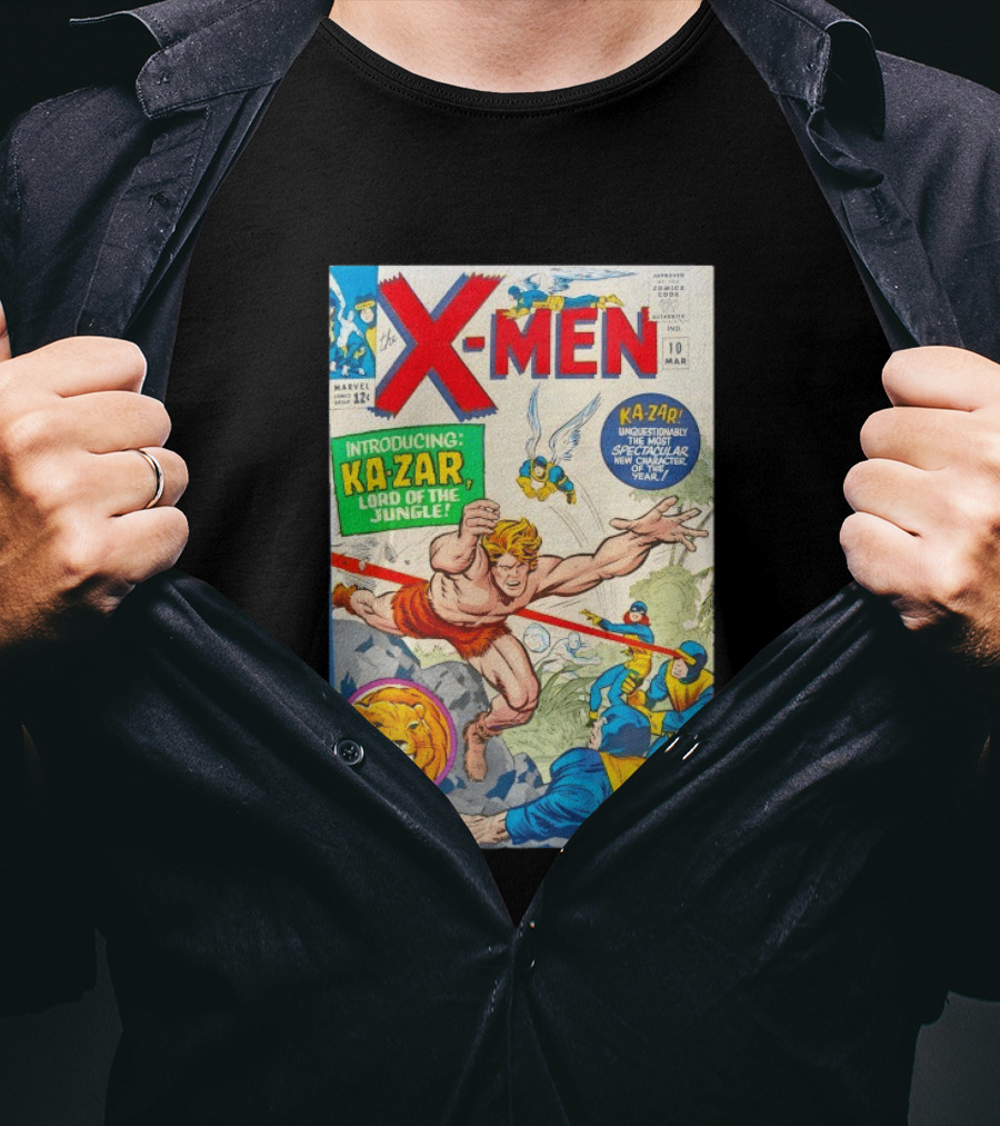 X Men 10 Introducing Ka Zar Lord Of The Jungle Marvel Comic Cover With Thrill To Zabu And Unquestionably The Most Spectacular New T-Shirt