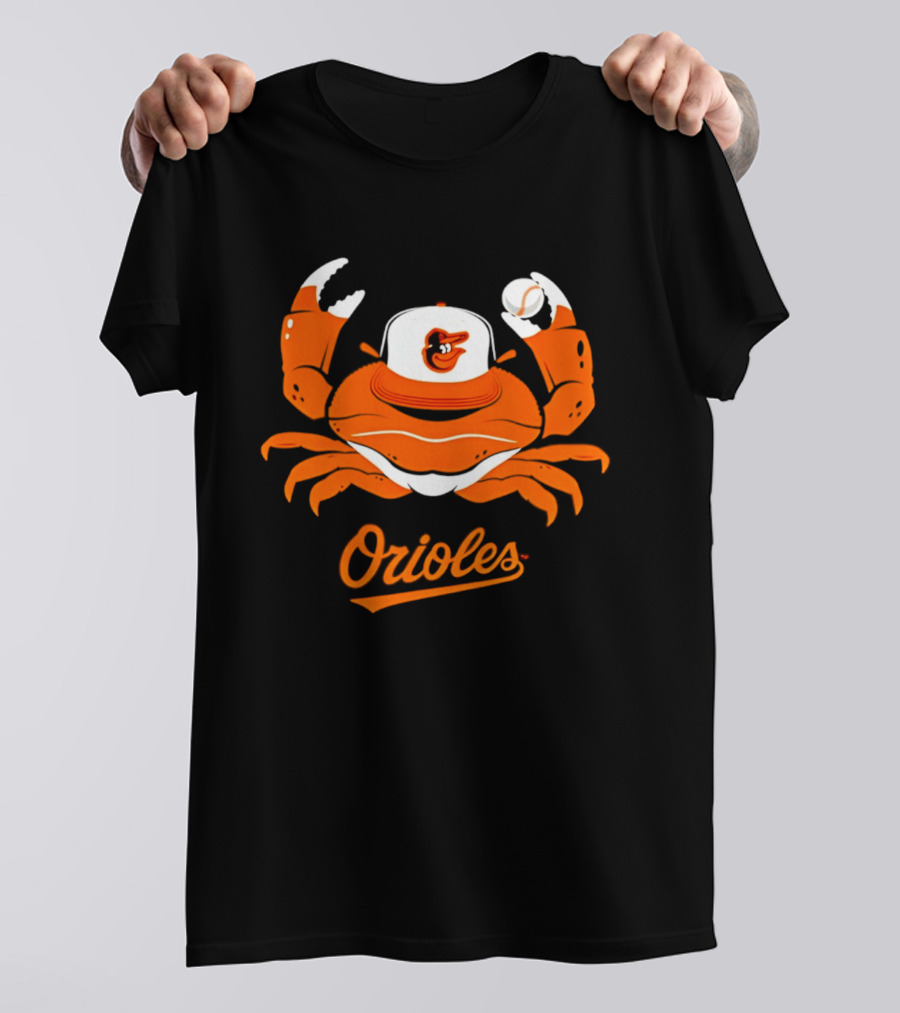 Baltimore Orioles Crab Mascot With Baseball Cap T-Shirt