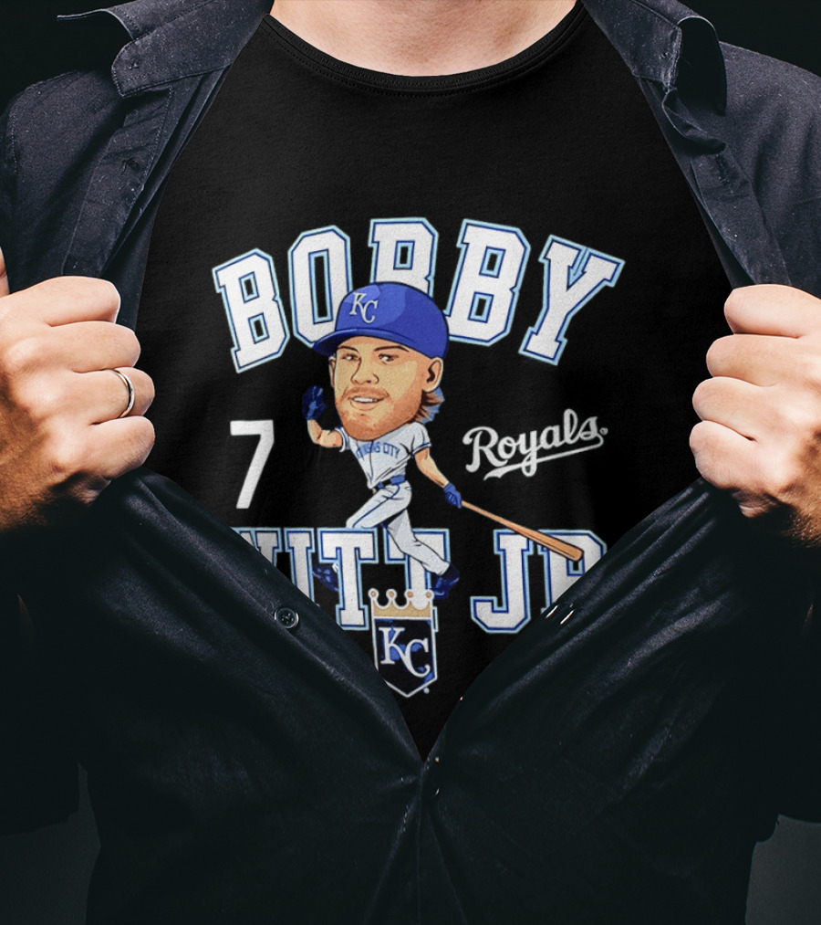Bobby Witt Jr 7 Kansas City Royals KC Caricature T-Shirt