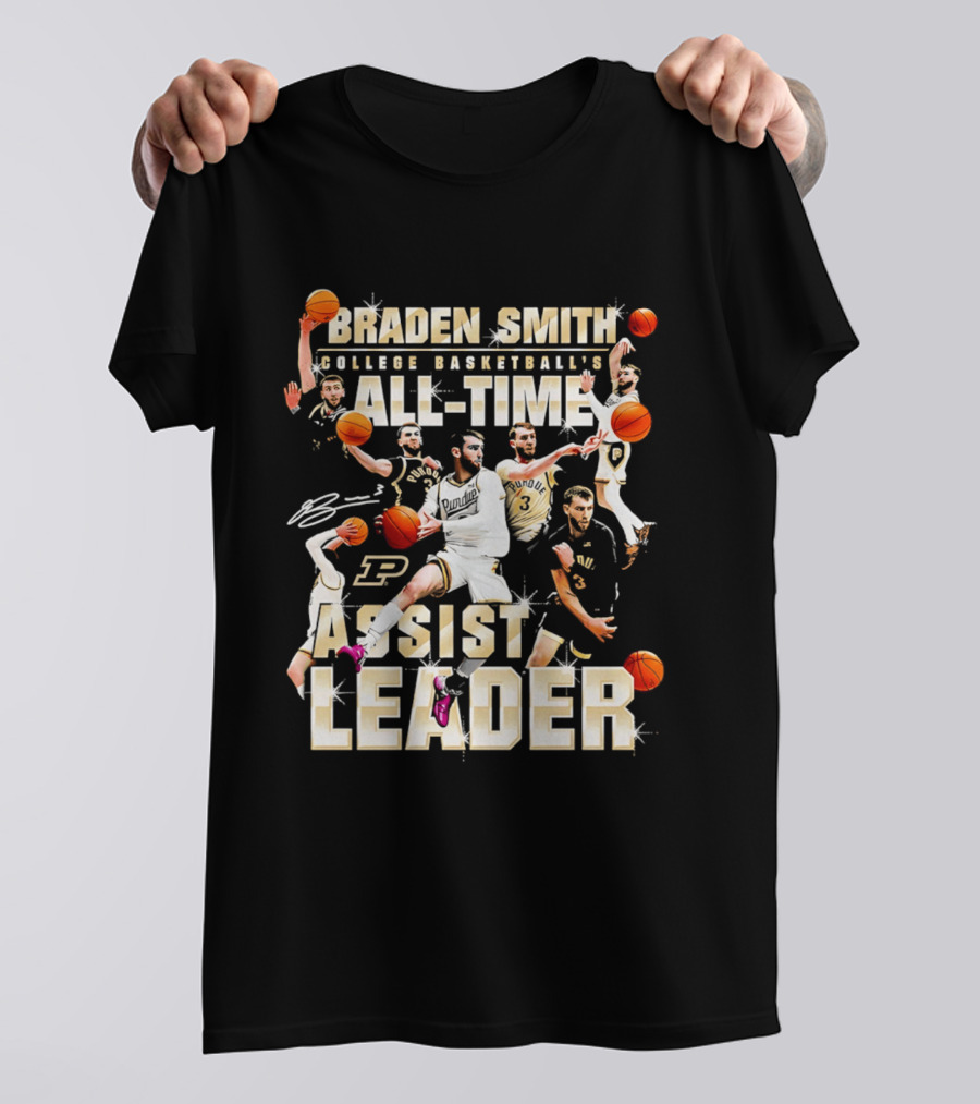Braden Smith College Basketball's All Time Assist Leader Purdue Boilermakers T-Shirt