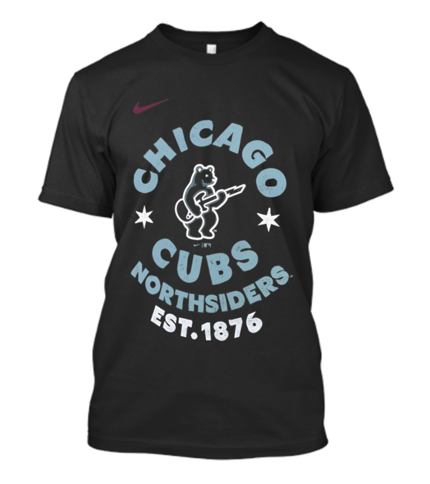 Chicago Cubs Northsiders Est 1876 Nike Logo Bear Stars T-Shirt